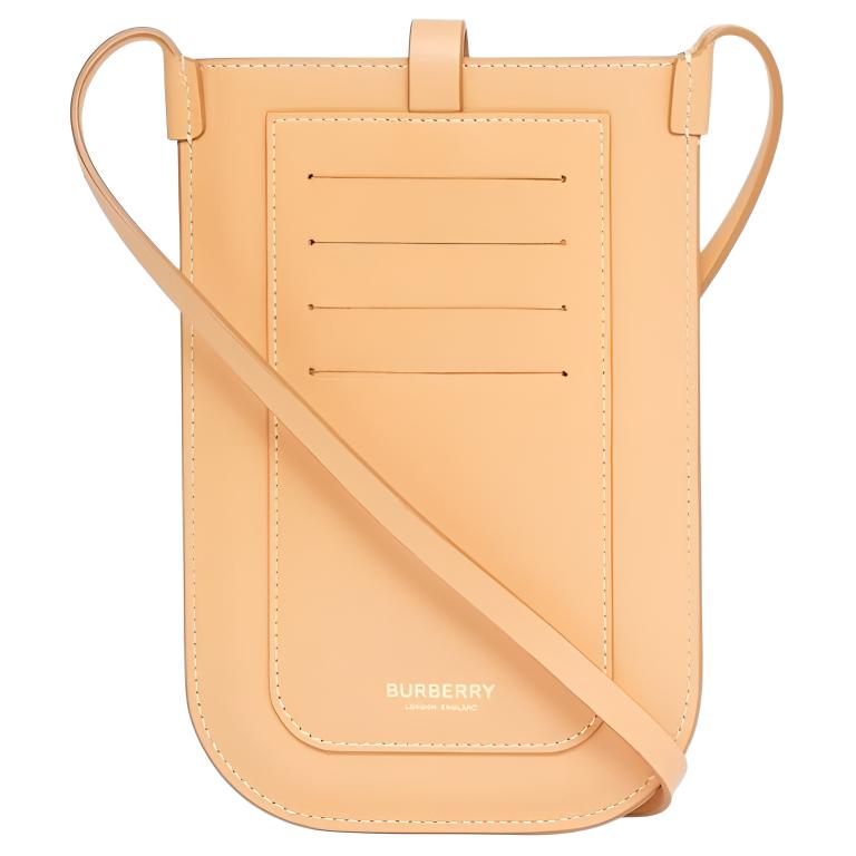 Burberry Monogram Equestrian Style Leather Crossbody Phone Bag Women bags Orange 80390671