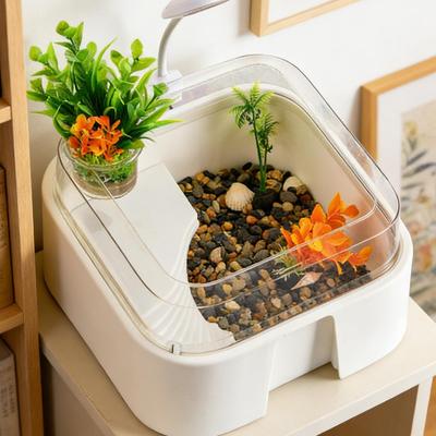 Schildpad Terrarium set met Zonneplateau Lamp Ontsnappingsvrij Reptielen Terrarium Habitat voor Huisdier Schildpadden Heremietkreeftjes Schildpad Adoptie