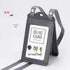 Genuine Leather Work ID Holder with Lanyard, Four Card Slots, Employee Badge Neck Strap.