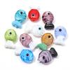 2pcs Fish Glass Beads 13X20mm Cute Colorful Stripe Lampwork Loose Spacer Beads For DIY Jewelry Making Bracelet Necklace Keychain