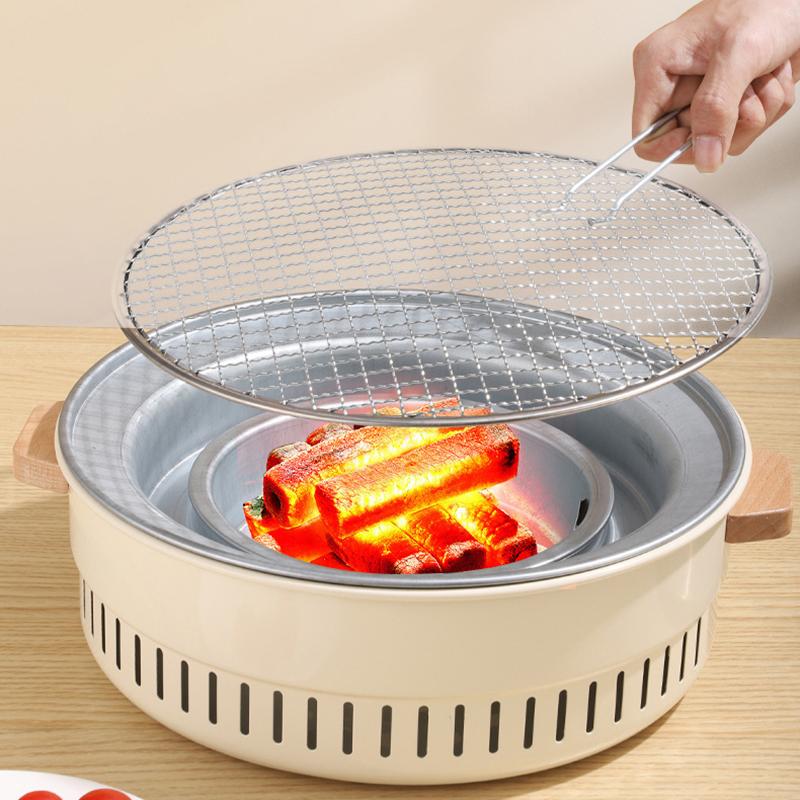 Pentole per la casa Barbecue Piastra Barbecue all'aperto Campeggio Forno Giardino estivo Griglia a carbone Barbecue circolare portatile