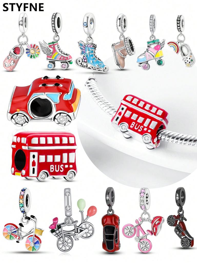 Charm Bead Components Plata Copper Metal Colors Car Snow Boots Bead Components Charm Bead Component Pendant Bead Component Designed For Authentic
