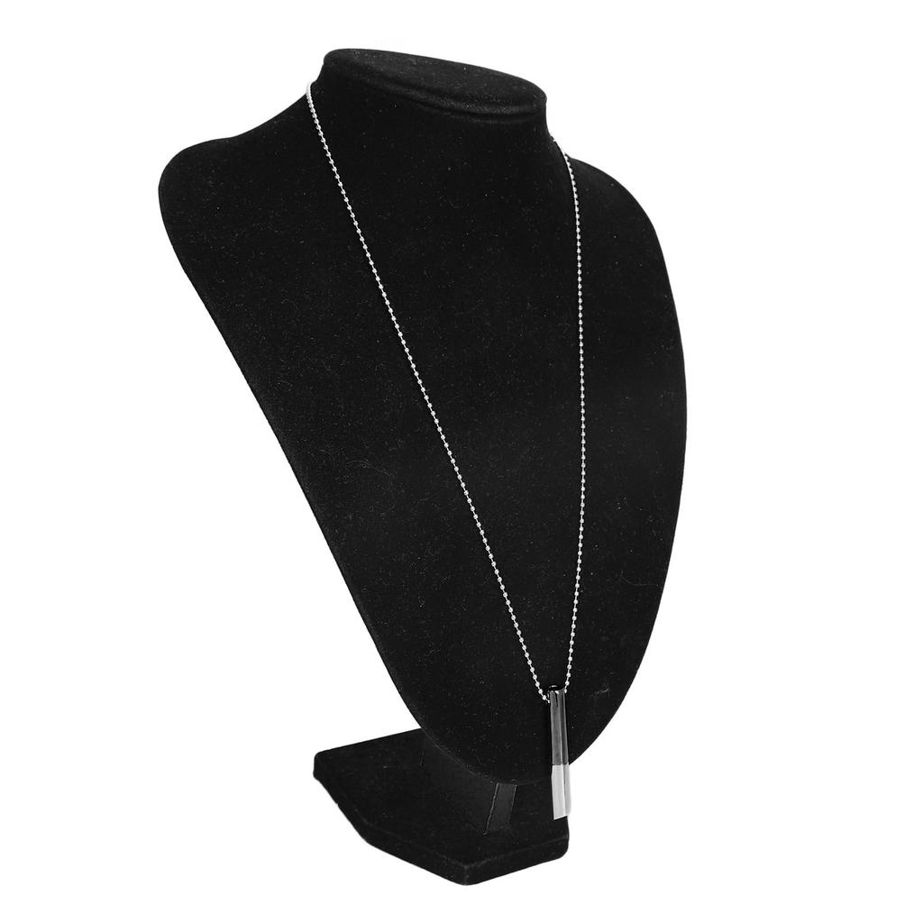 Achtsames Atmen Halskette Angstlinderung Halskette Zweifarbig Edelstahl Atem Anhänger Meditationszubehör Schwarz