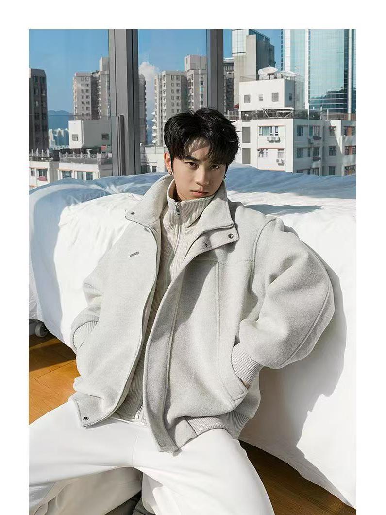 Модный тяжелый шерстяной мужской повседневный костюм-двойка (пальто) XXXL