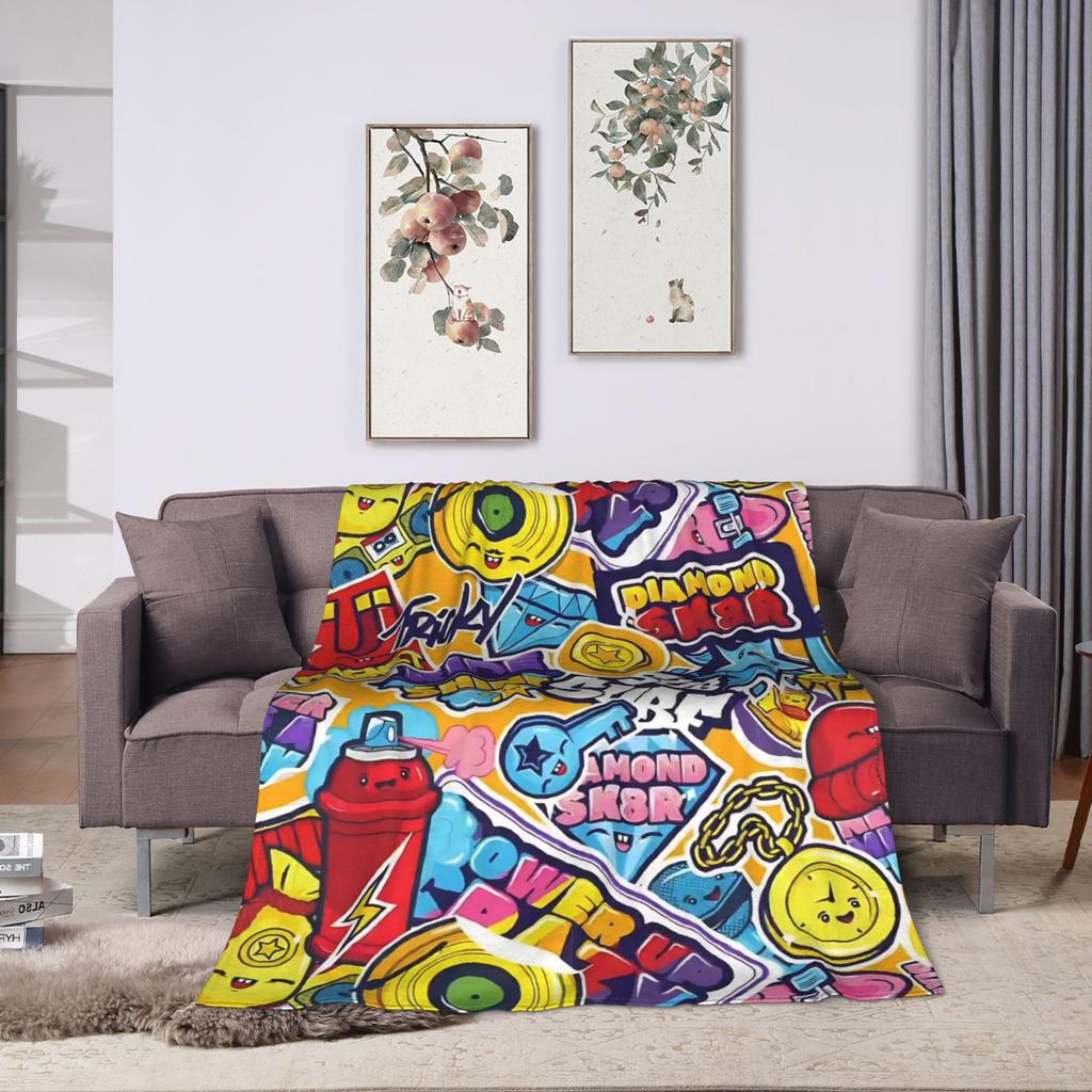 Soft Blankets Decorative Subway-Surfers Jake Tricky  Throw Blanket  Flannel Bedspread For Living Room Funny Sofa Bed Cover
