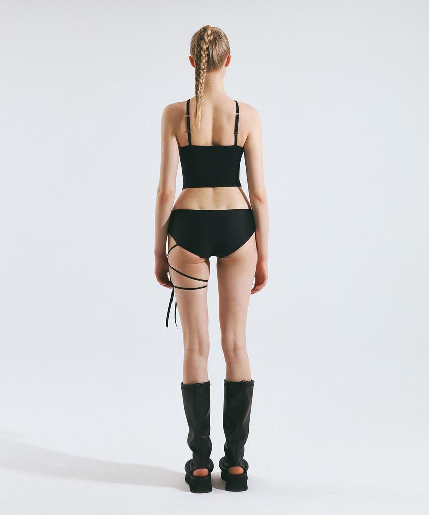 VINAJ Cross Ribbon Low Bikini Panties (Black)