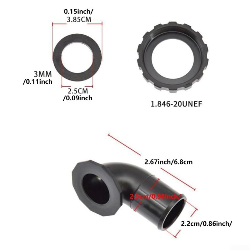 Durability Scubas Elbow Connector with Seal Rings and Nut Elbow Airways Hose Connector Assembly