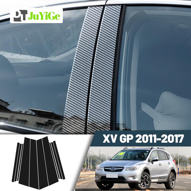 Glossy Black Carbon Fiber Window Door Deal B C Pillar Post Cover Sticker For Subaru XV GP 2011-2017 2012 2013 2014 2015 2016