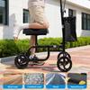 Steerable Leg Scooter Knee with Rear Wheel Brake Locking Handbrake, Crutches Alternative Adults Walker All-Terrains Canvas Bag, Adjustable for Broken