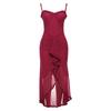 Women's New Style Temperament Sexy Backless Mesh Suspender Long Skirt Solid Color Slim Dress