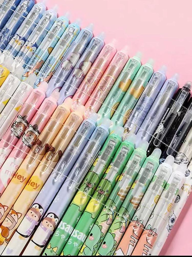 Mo Yi Cai Erasable 0.5mm Blue/Black Pen with Refill, Bullet Tip, Suitable for Students and Third Grade.