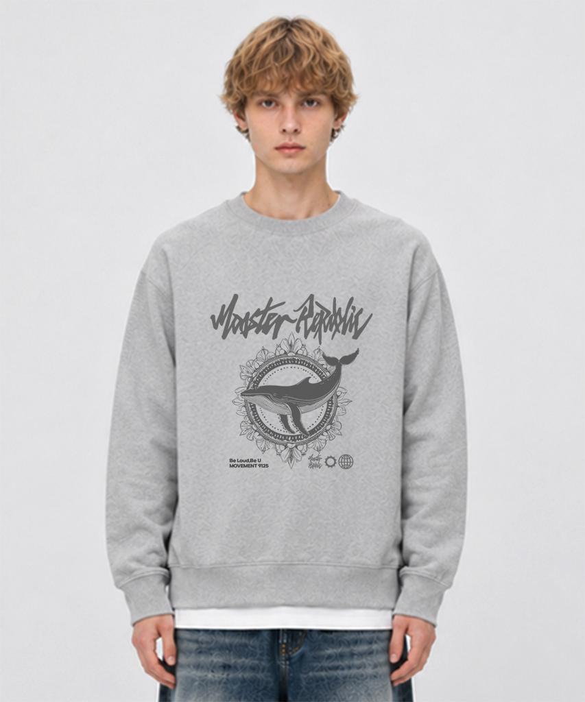MONSTER REPUBLIC Whale Dark Gray Sweatshirt Gray_9125