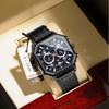 Swiss Watch Men Quartz Watch With Luminescent Hands And Leather Strap For Casual Wear