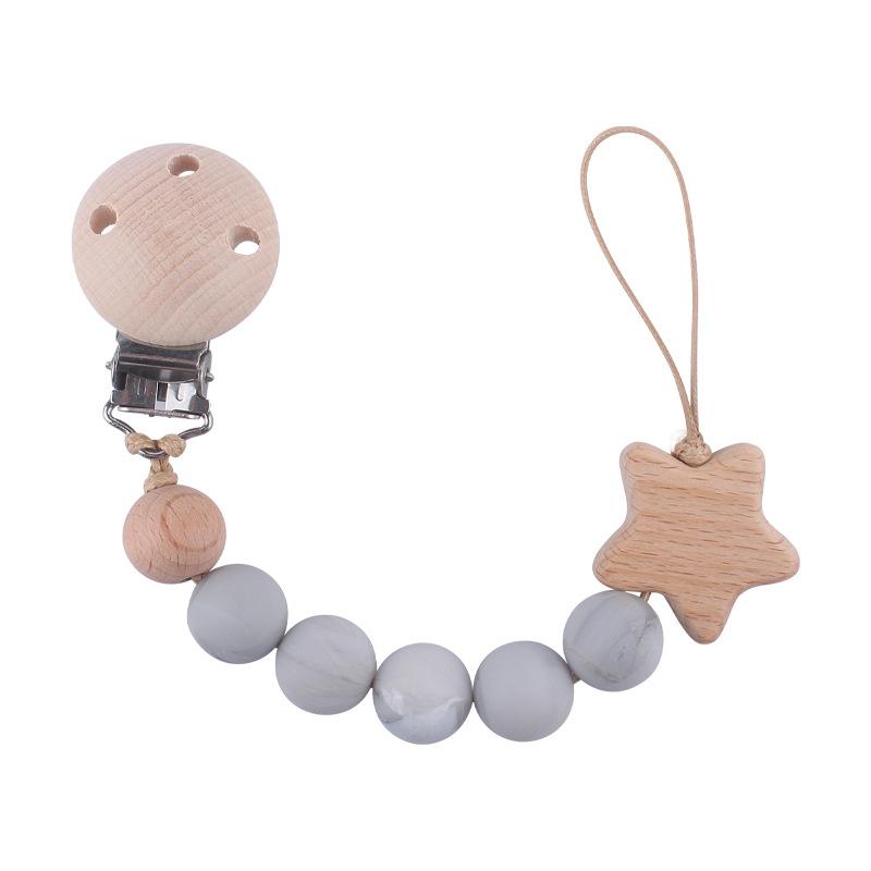 Baby Pacifier Chain Silicone Beads Soother Nipple Clip Infant Dummy Holder Strap for Baby Chew Toy Teether Teething BPA Free
