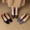 Krazing Pot Cow Skin Summer Autumn Thin Med Heels Party Shoes Women Square Toe Leopard Prints Shallow Pumps
