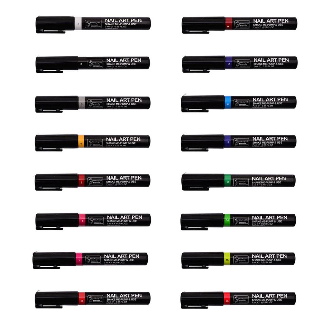 16Pcs Nail Art Pen Set 3D Nail Polish Pen Nail Art DIY Polish Pen