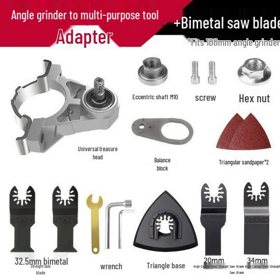 Universal Angle Grinder Conversion Kit: Electric Chisel & Grooving Tool for Woodworking