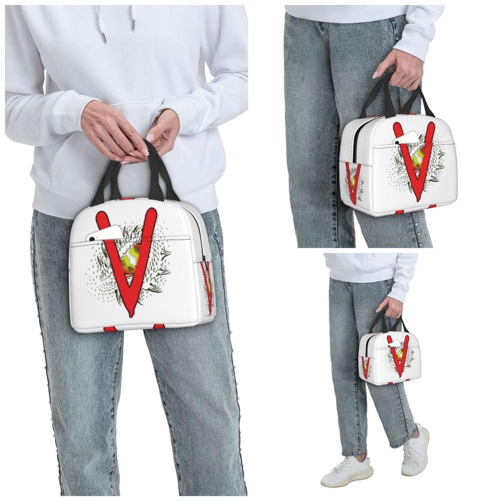 V The Visitors Insignia Insulated Lunch Bag for Kids School Cooler Thermal Food Box Tote Leakproof Lunch Boxes Container