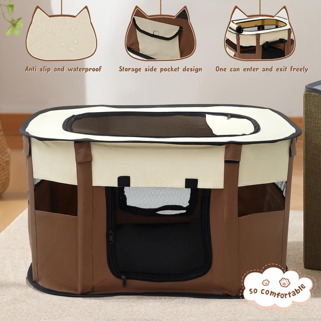 Katzenzubehör Faltbares Katzen-Hunde-Nest Laufstall mit Dach cket Rechteckiges Haustierzelt Laufstall Wasserdichte Käfig Tragbarer Haustierzaun