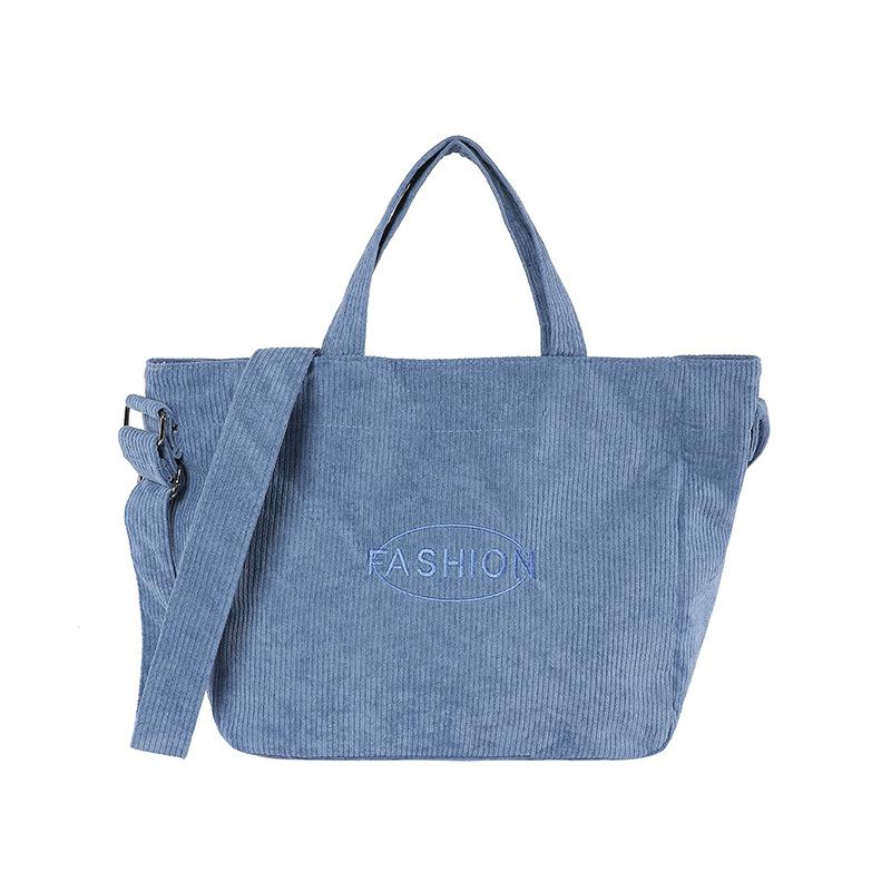 

Жіноча фланелева велика сумка 2024, нова легка сумка через плече Ретро сумка через плече Mori синій