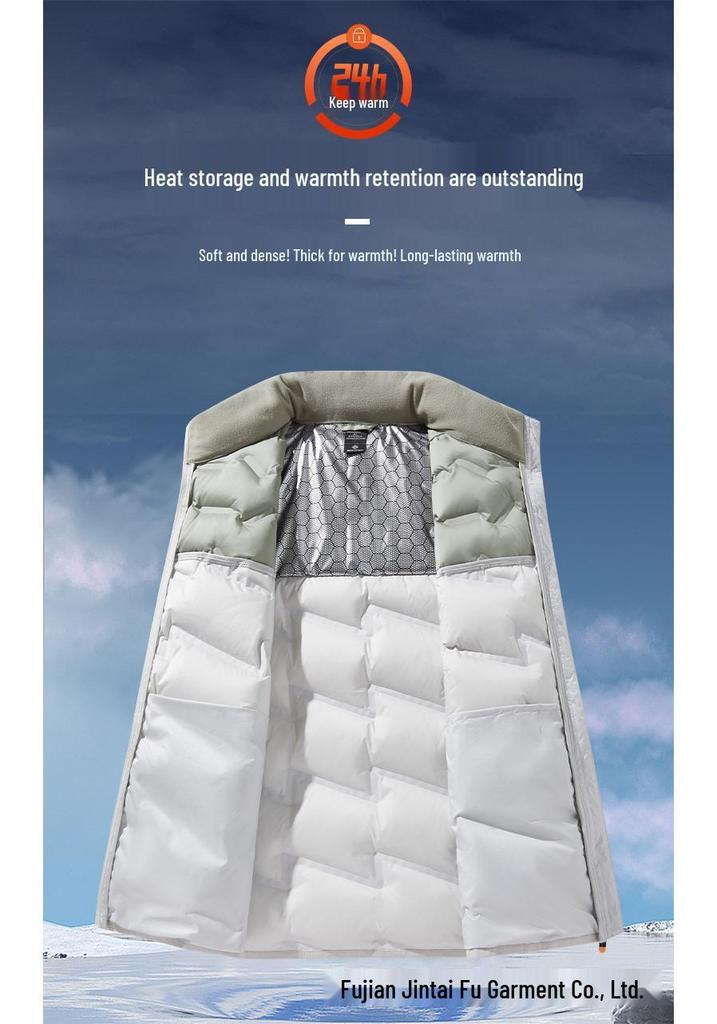 Unisex Color-Block Down Vest: Lightweight, Warm, Windproof Winter Jacket with Stand Collar