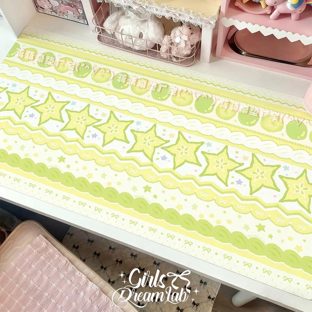 Leather Desk Pad Protector Pink Strawberry Cake Girl Kawaii Mouse Pad Office Desk Mat Waterproof NonSlip Pu Desk Blotter Pad