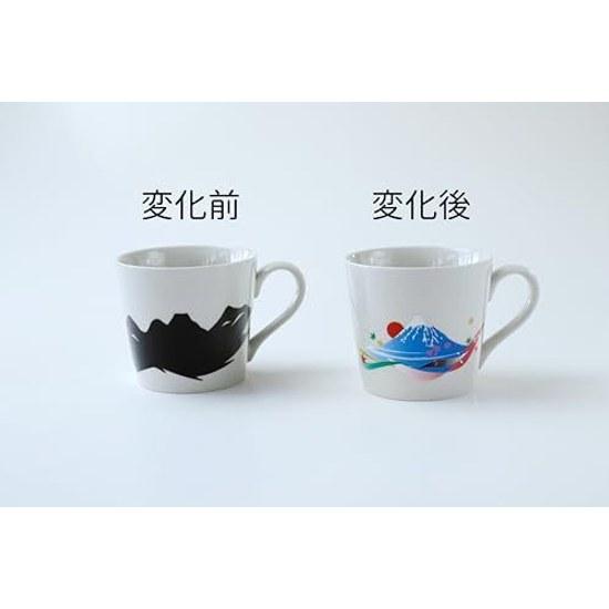 Temperature DesignMagical Color-Changing Mug Marumo Takagi Ceramics Mount Fuji Bone White Cup Sensitive Glossy Stylish Japan Magic Celebration Gift