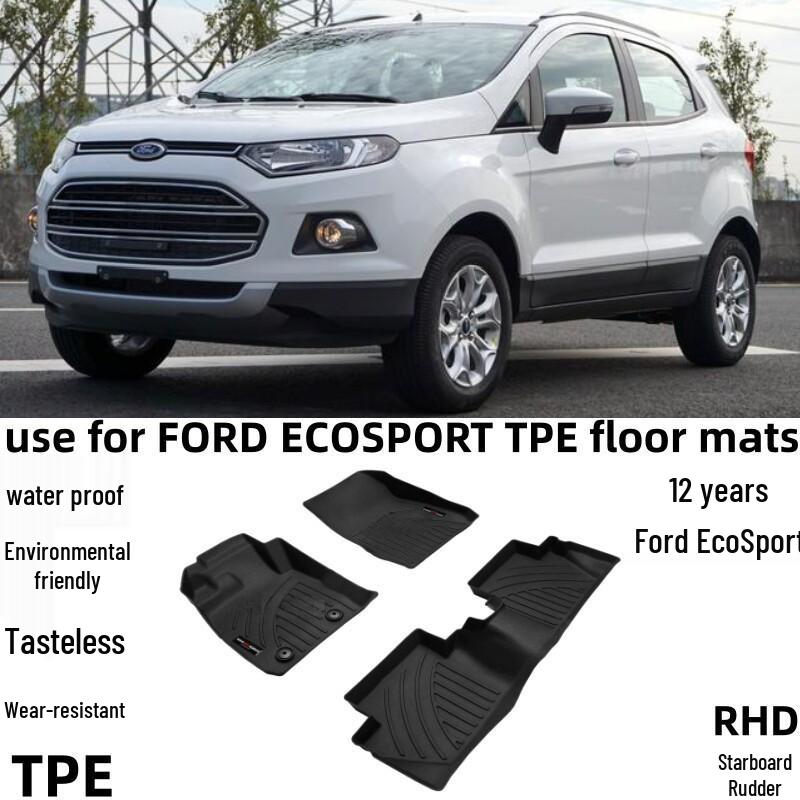 Ford EcoSport 12-Year RHD TPE Odorless, Wear-Resistant, Eco-Friendly, Waterproof, Anti-Slip Car Floor Mats