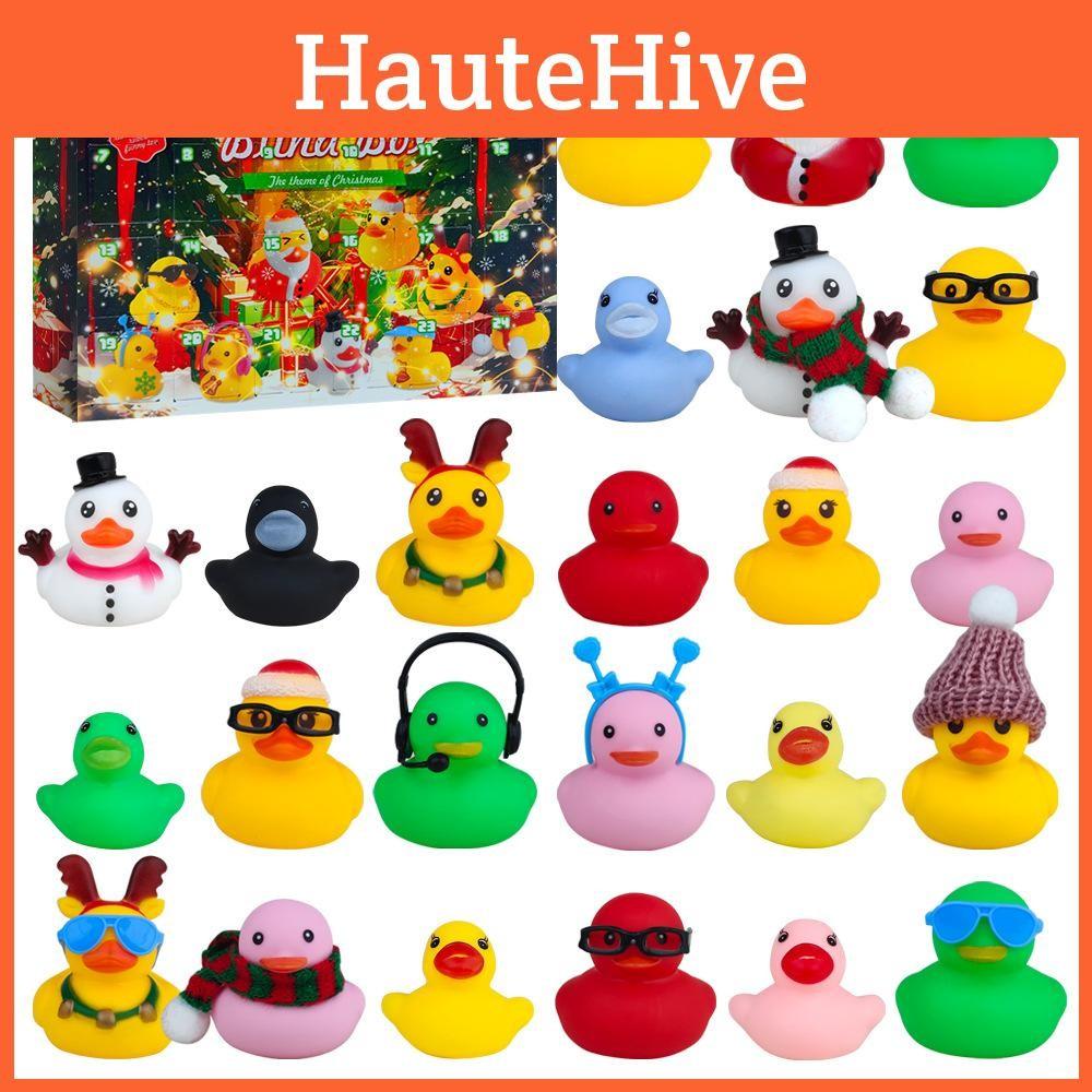 Funny 24 Days Christmas Countdown Calendar Blind Box Vinyl Duck Toy Set Gift For