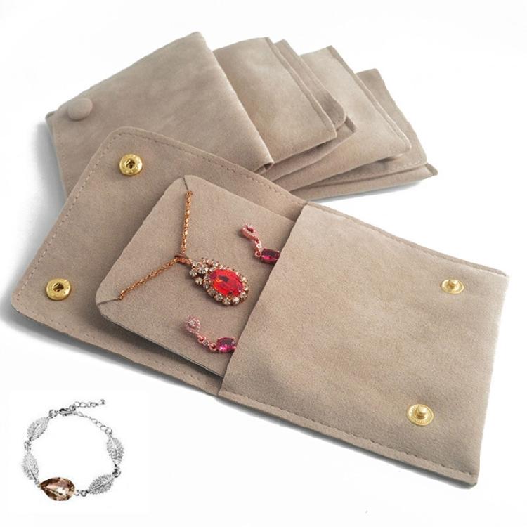 Protable Jewelry Packaging Bag Snap Fastener Soft Velvet Material Bracelet Bags