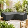 V-Shaped Patio Furniture Cover, Waterproof Outdoor V-Shaped Sectional Sofa Cover, Anti-UV with Air Vent, Black