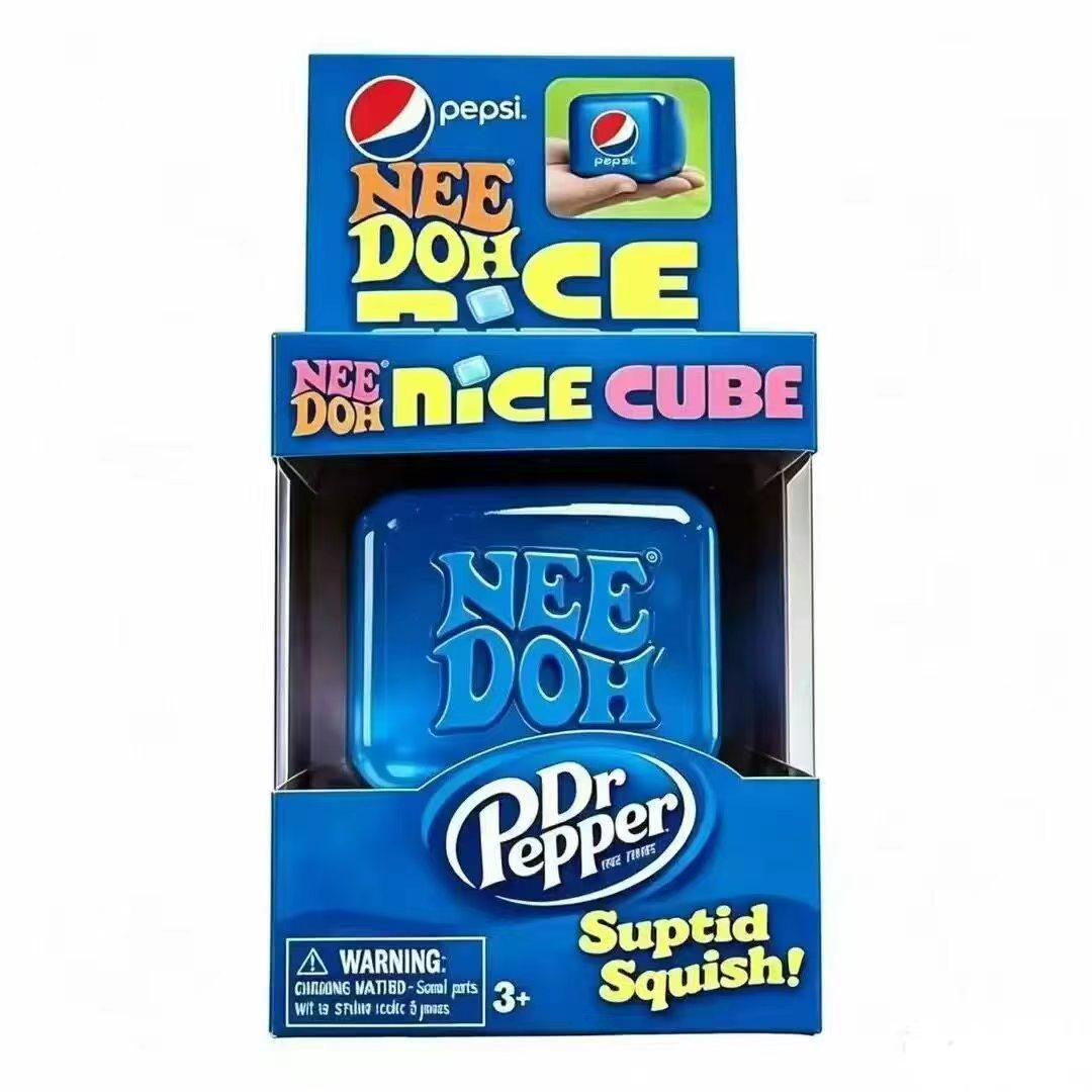 Dr Pepper x NeeDoh Nice Cube Squishy Stressverlichtend Speelgoed, Zachte Knijpbare Fidget Cube voor Kinderen & Volwassenen, Angstverlichtend Sensorisch Speelgoed*