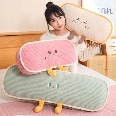 Cartoon Cute Expression Long Throw Pillow Plush Toy Home Sofa Pillow Cushion Girl Sleeping Soothing Rag Doll