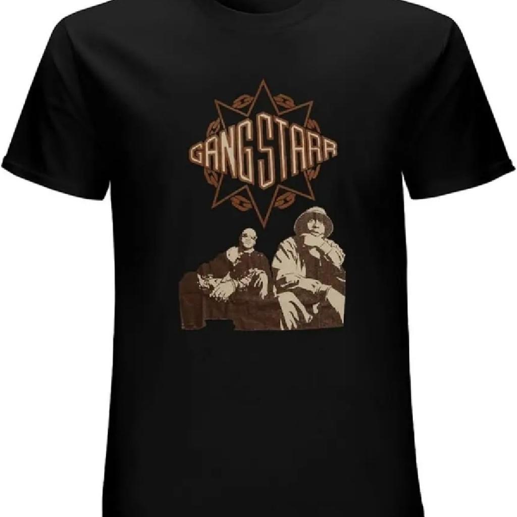 Gang Starr Bio Herren T-Shirt Unisex Grafik Schwarz T-Shirt Baumwolle Luxusmarke Vintage Übergroß