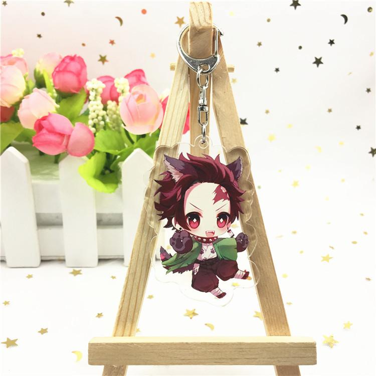 

Брелоки для ключей в стиле аниме «Убийца демонов», персонаж мультфильма, акриловый брелок, металлический декоративный аксессуар, подарочная подвеска