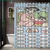 Crayon Shin-Chan & Friends Adventure On Rocks 2D Print Waterproof Shower Curtain, Blue Night Anime Bathroom Decor With Hooks