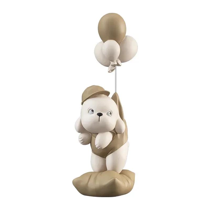 Home Decor Creative Dog Bear Sculptures Balloon Puppy Statues Home Decorative Ornament Figurine For TV Cabinet Living Room Decor