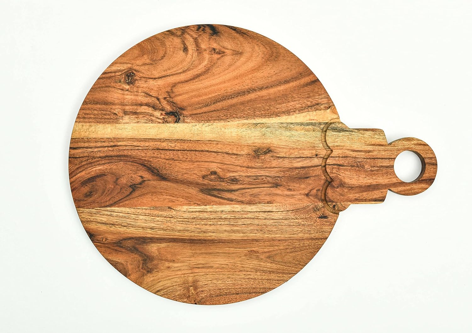 

Разделочная доска из органической акации для кухни, нескользящая разделочная доска и разделочный блок с ручкой, для мяса, сыра, овощей, фруктов и салата Large коричневый