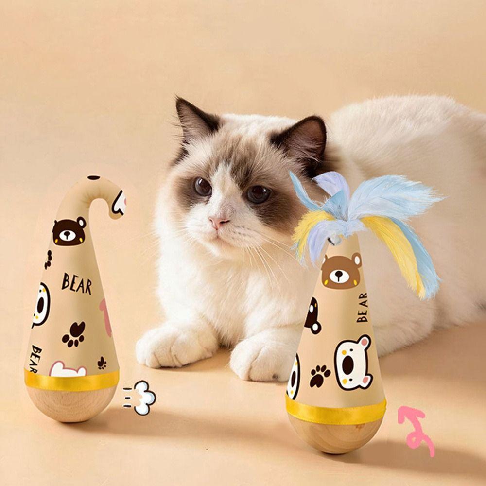 Interactive Tumbler Cat Toy Twisting Feather Cat Toy for Cats to Entertain Themselves