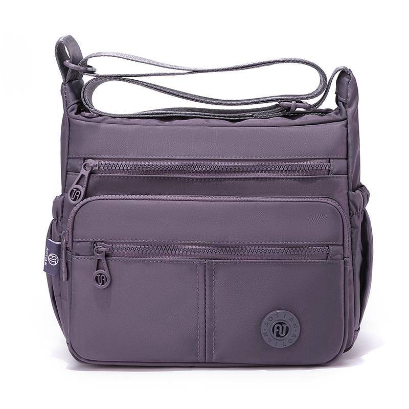 Women Multi Pocket Nylon Crossbody Bag Lightweight Shoulder Handbag Travel Purse