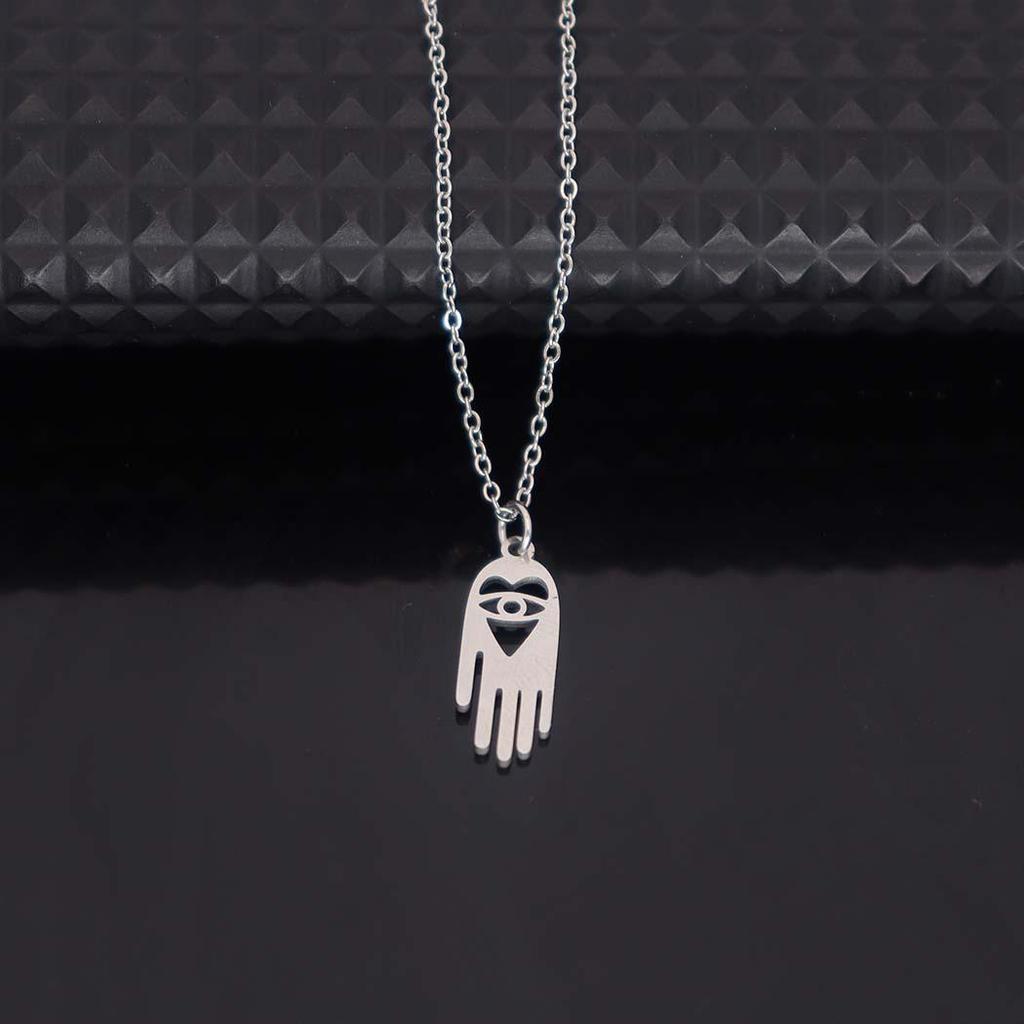 Stainless Steel Devil's Eye Pendant Necklace - Versatile Temperament Accessories