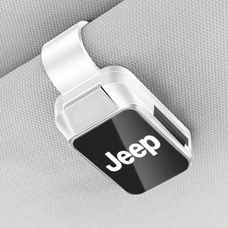 DAIFFT1 Car Interior Sun Visor Eyeglasses Holder Sunglasses Clip For Jeep Grand Cherokee Wrangler JK Gladiator Compass Renegade Patriot