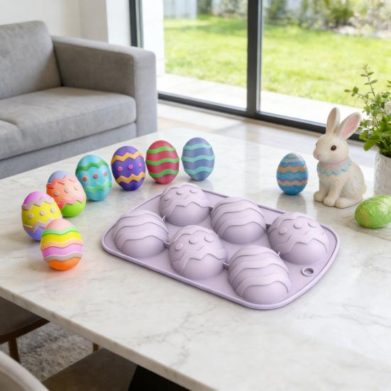 Silikonowa forma na jajka wielkanocne do czekolady, kostek lodu, rękodzieła z żywicy, klasy spożywczej, elastyczne formy jajeczne, łatwe wyjmowanie, produkcja mydła
