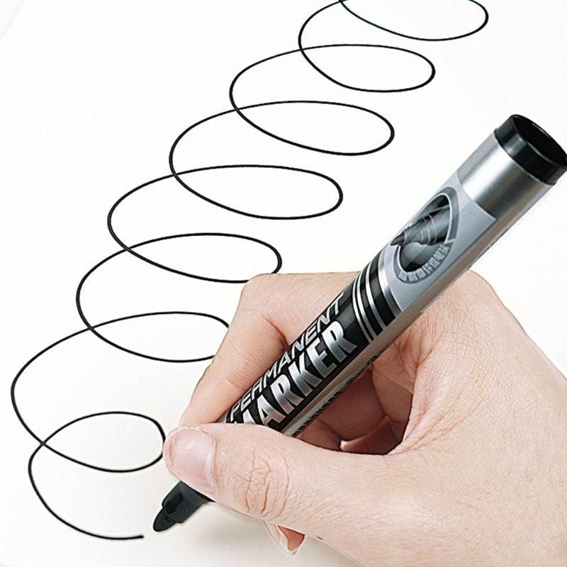 12Pcs Heavy Duty Oil Based Markers Water Resistant Permanent Marker 0.7mm Tip For Industrial Packaging Disc Labeling