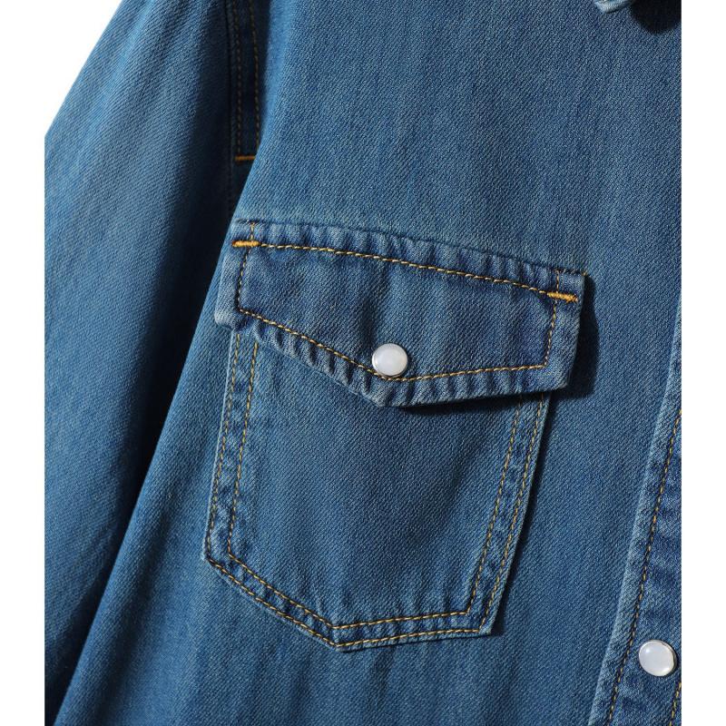 Denim Shirt 2026 Spring New Style Elegant Women's Cardigan Shirt Blue Fashionable Light Jacket