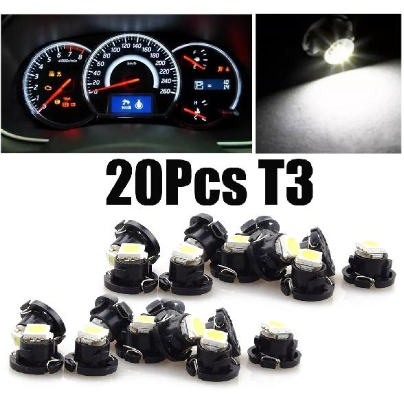 20x Car Dash trument Cluster Climate Bulb Lamps Light T3 Neo Wedge LED Bulbs
