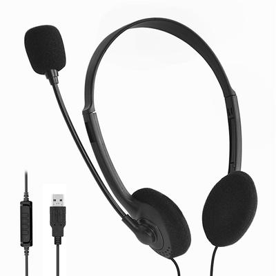 3,5-mm-Kopfhörer mit Mikrofon und Geräuschunterdrückung, universelles USB-Stereo-Headset, verstellbarer Kopfbügel, Helm für PC, Laptop, Computer