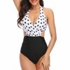 Women Bodysuit Bikini Sexy Deep V Print Swimwear Backless Swimsuit Bathing Suit