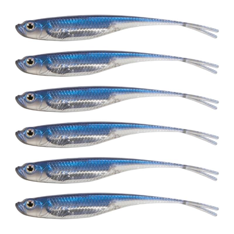 6Pcs Soft Lures Floating Baits Artificial Swimbaits Fork Tail Swimbaits Lures Soft Artificial Baits Fishing Lures