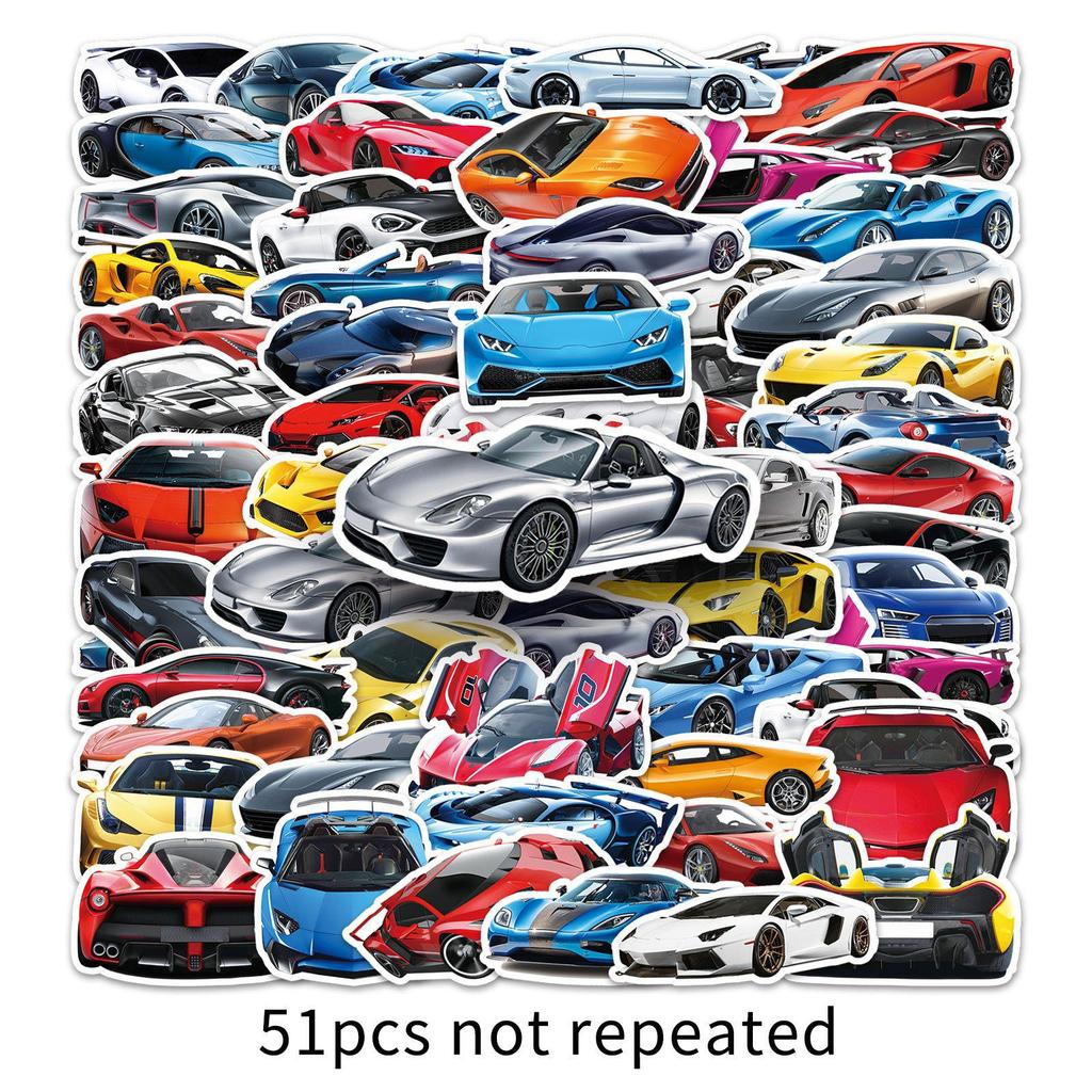 51 PCS Cartoon Creative Removable Stickers for Notebooks, Planners, Suitcases